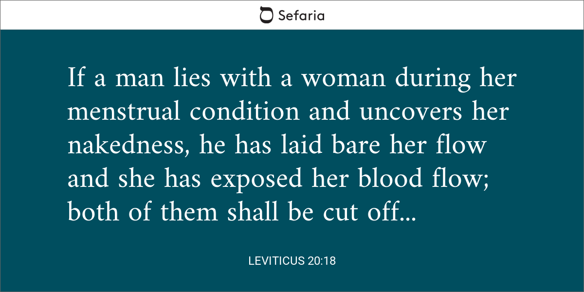 Leviticus 20 18 meaning