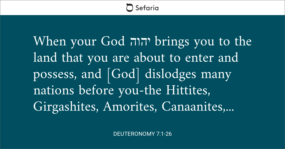 deuteronomy 7 1 commentary