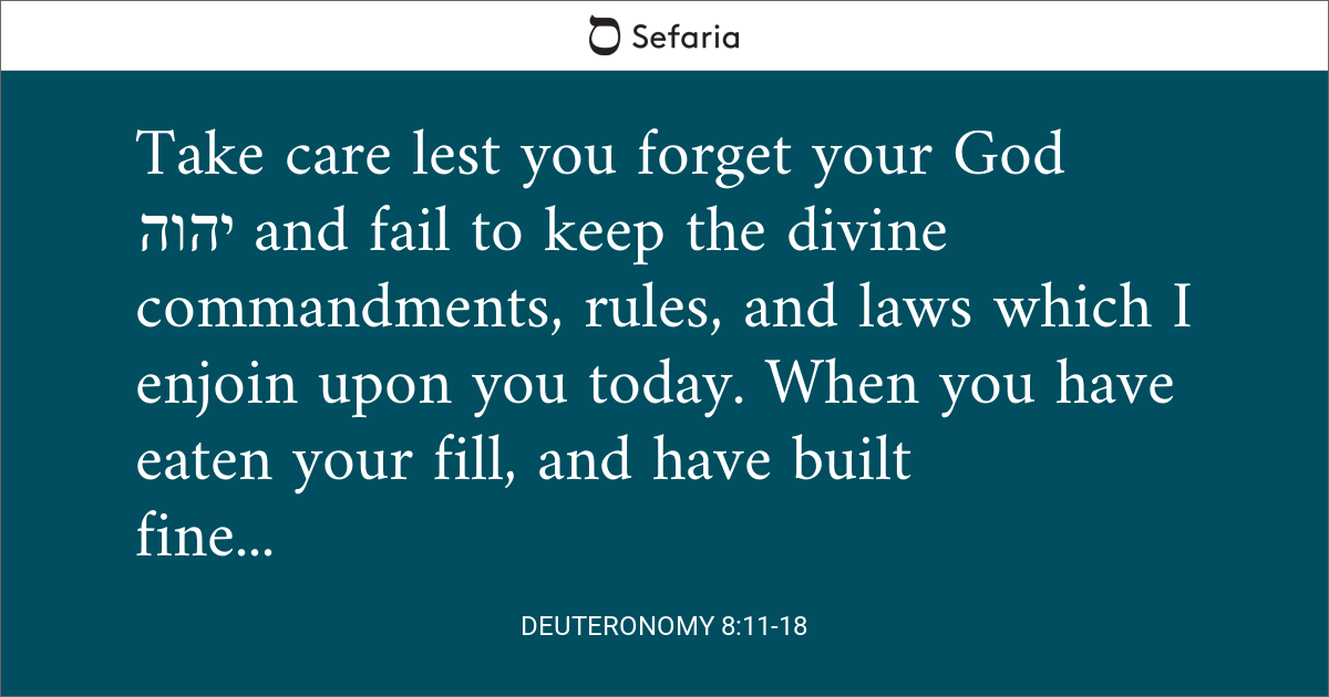 deuteronomy 8 11-18 nkjv