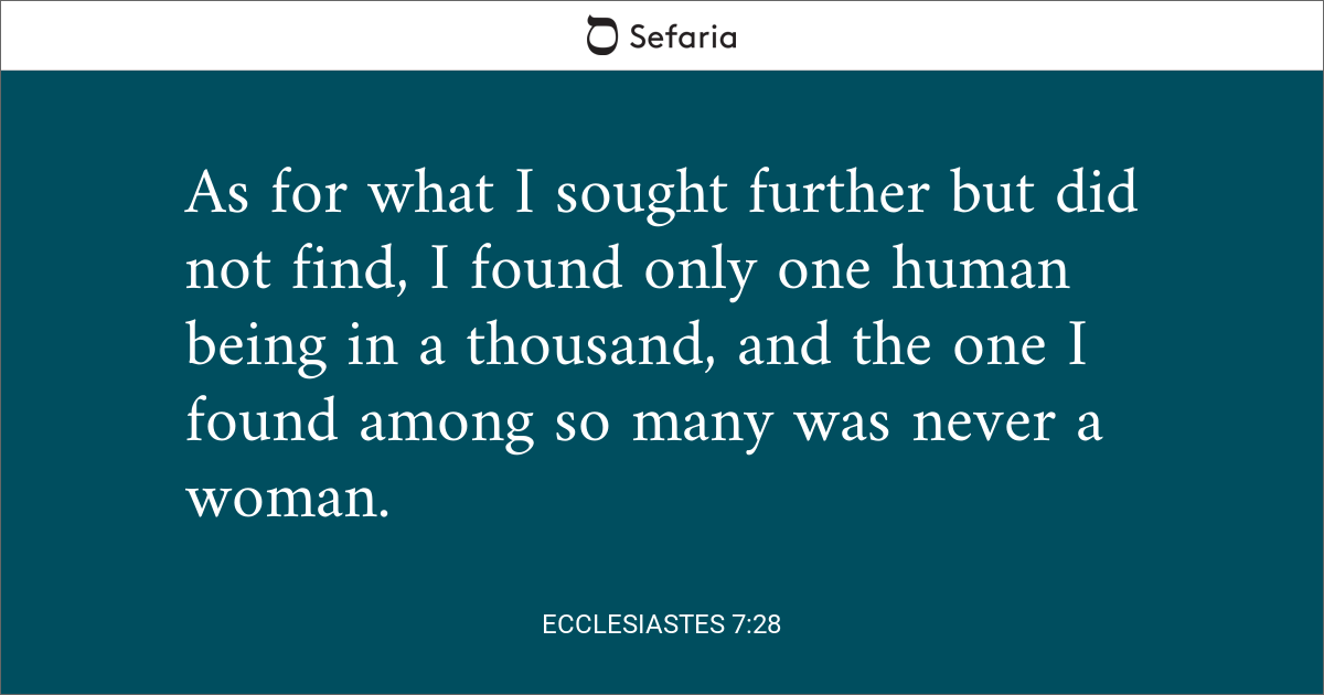 ecclesiastes 7 28