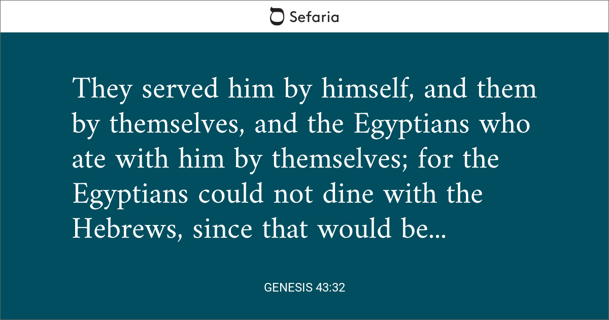Genesis 43:32 with Sheets