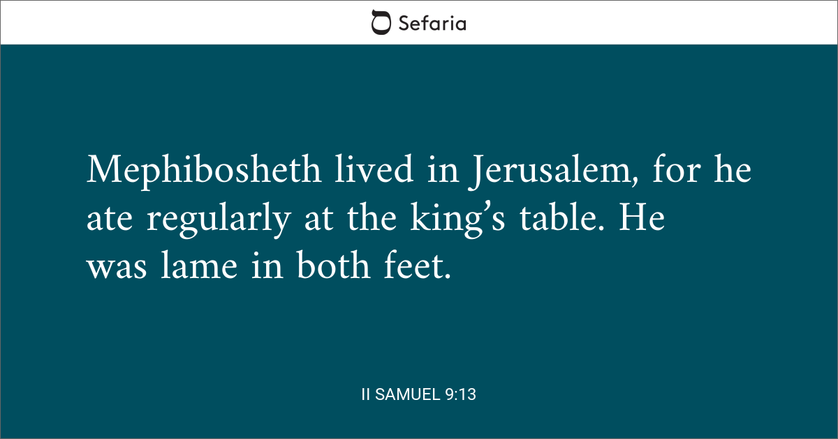 2 samuel 9 10- 13