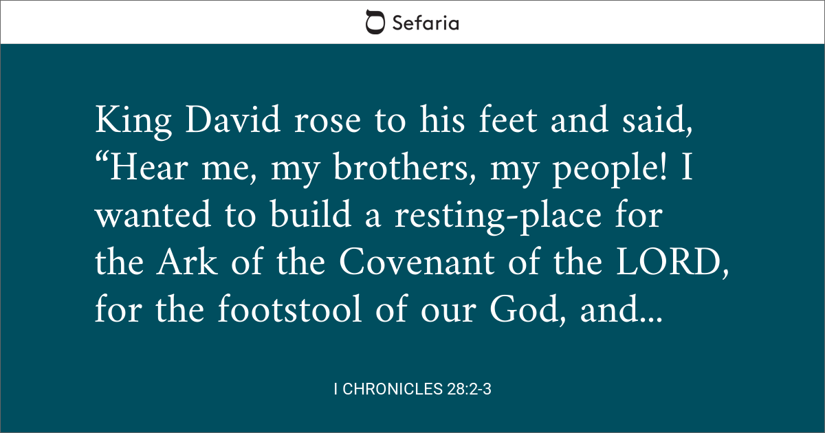 I Chronicles 28:2-3