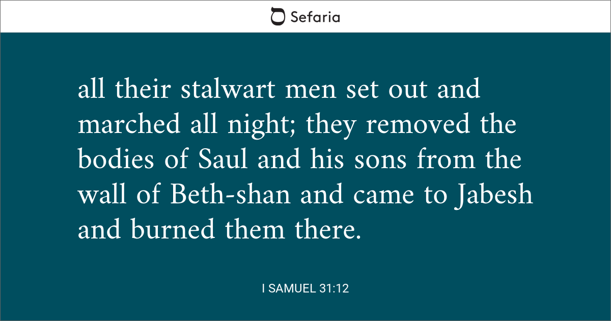 1 samuel 31 12 13