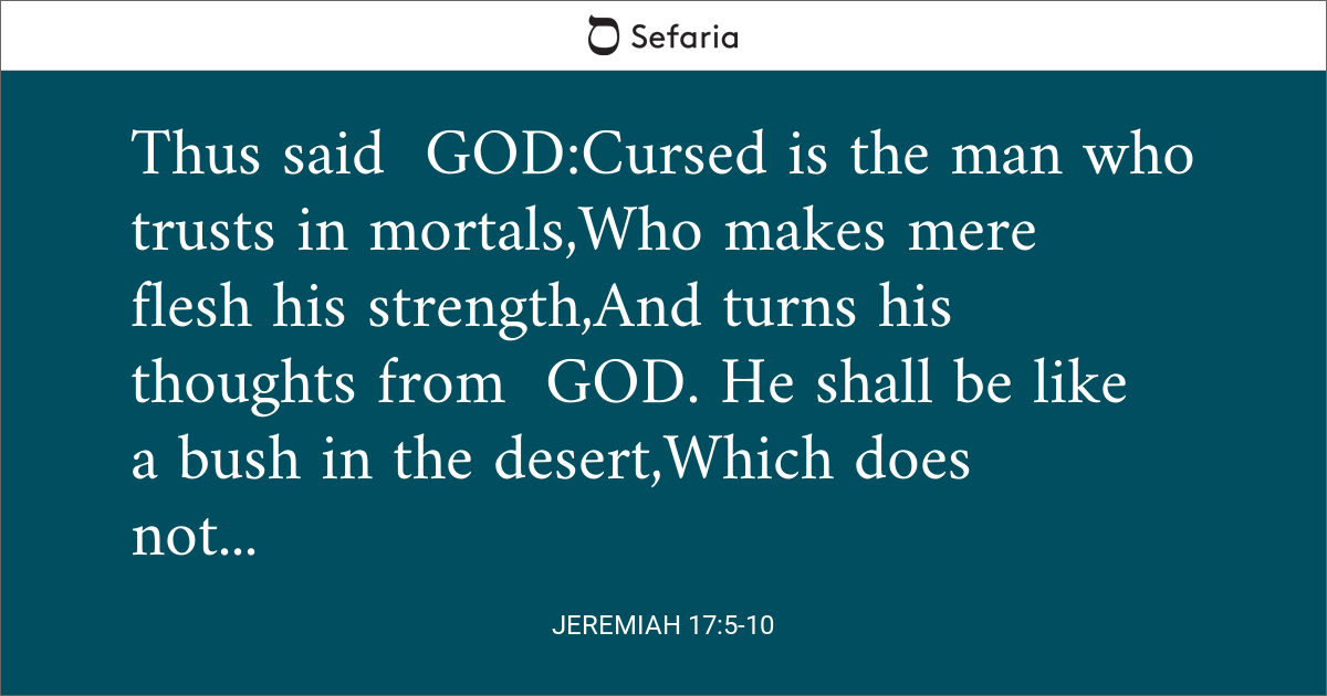 jeremiah 17 5 10 explained