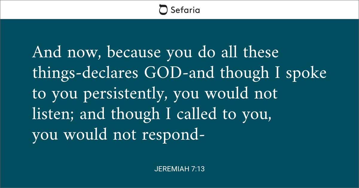 jeremiah 7 13 meaning