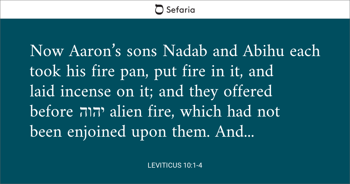 Leviticus 10:1-4