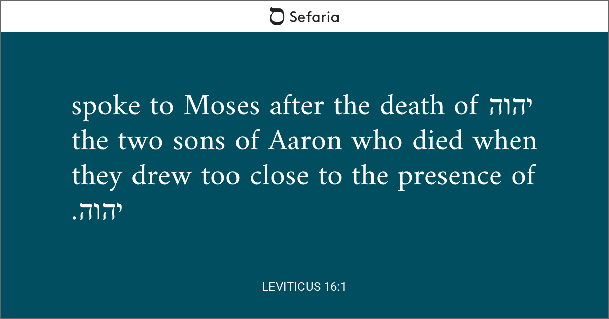 Leviticus 16:1