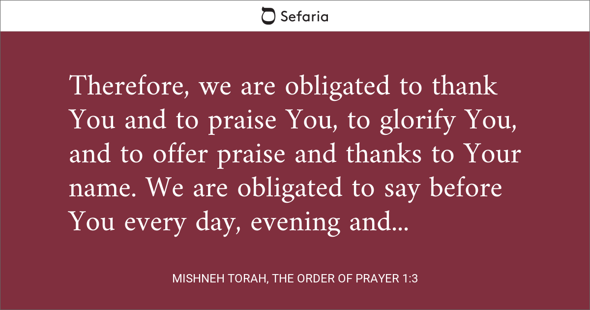 Mishneh Torah The Order Of Prayer 1 3