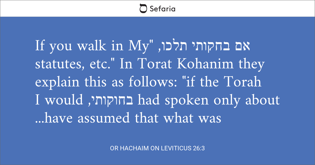 Or HaChaim on Leviticus 26:3