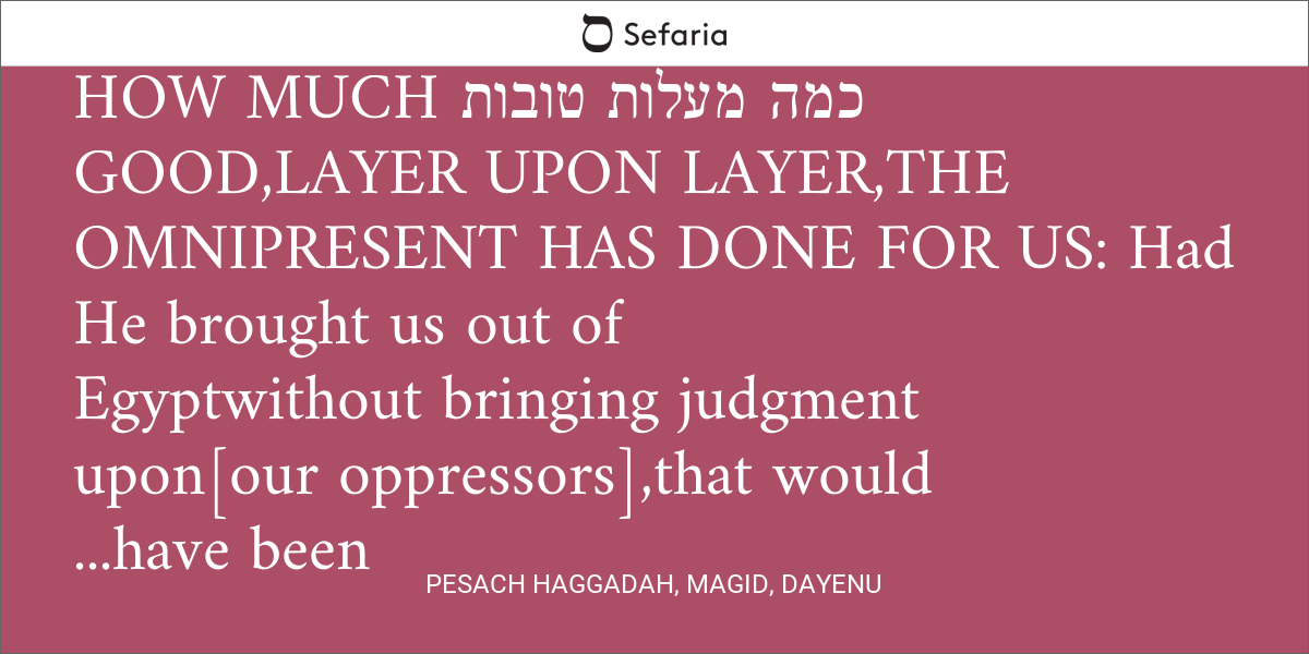 Pesach Haggadah, Magid, Dayenu