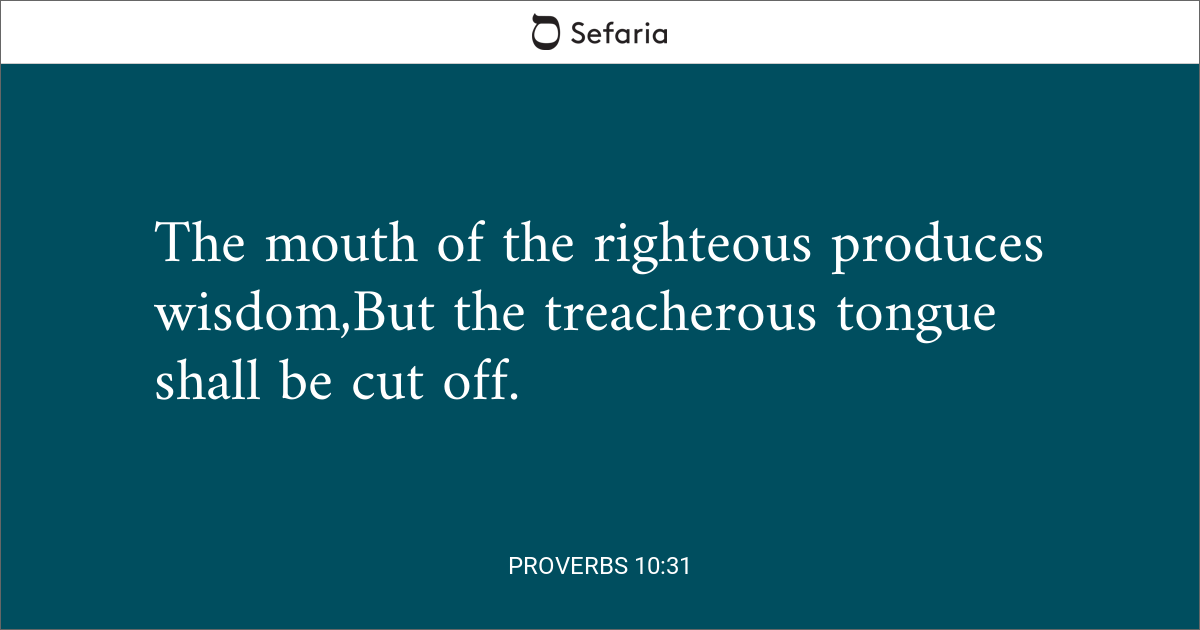 proverbs 10 31 32 meaning