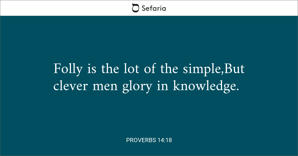 proverbs 14 18 gnt