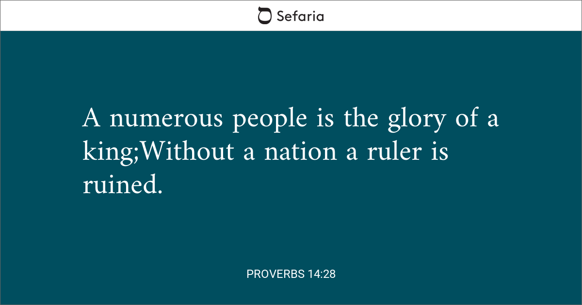 proverbios 14 28 biblia catolica