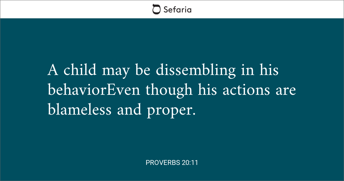 proverbs 20 11 nasb