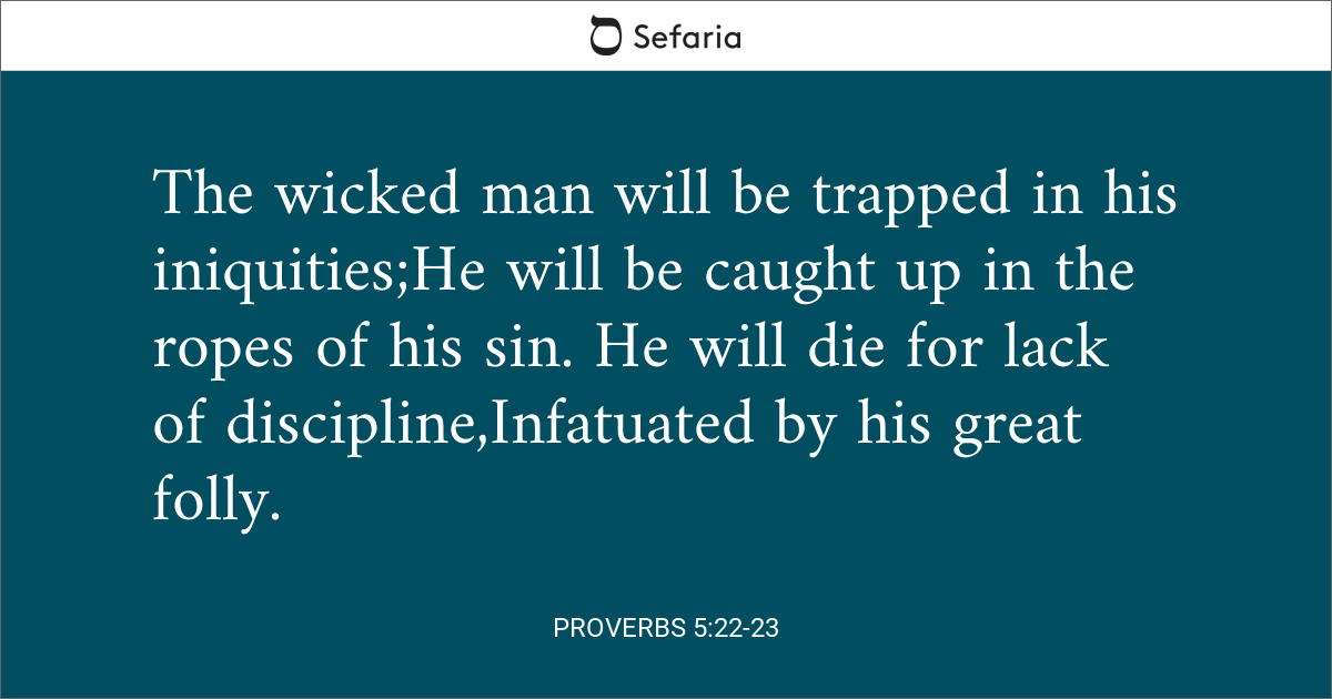 meaning of proverbs 5 22 23