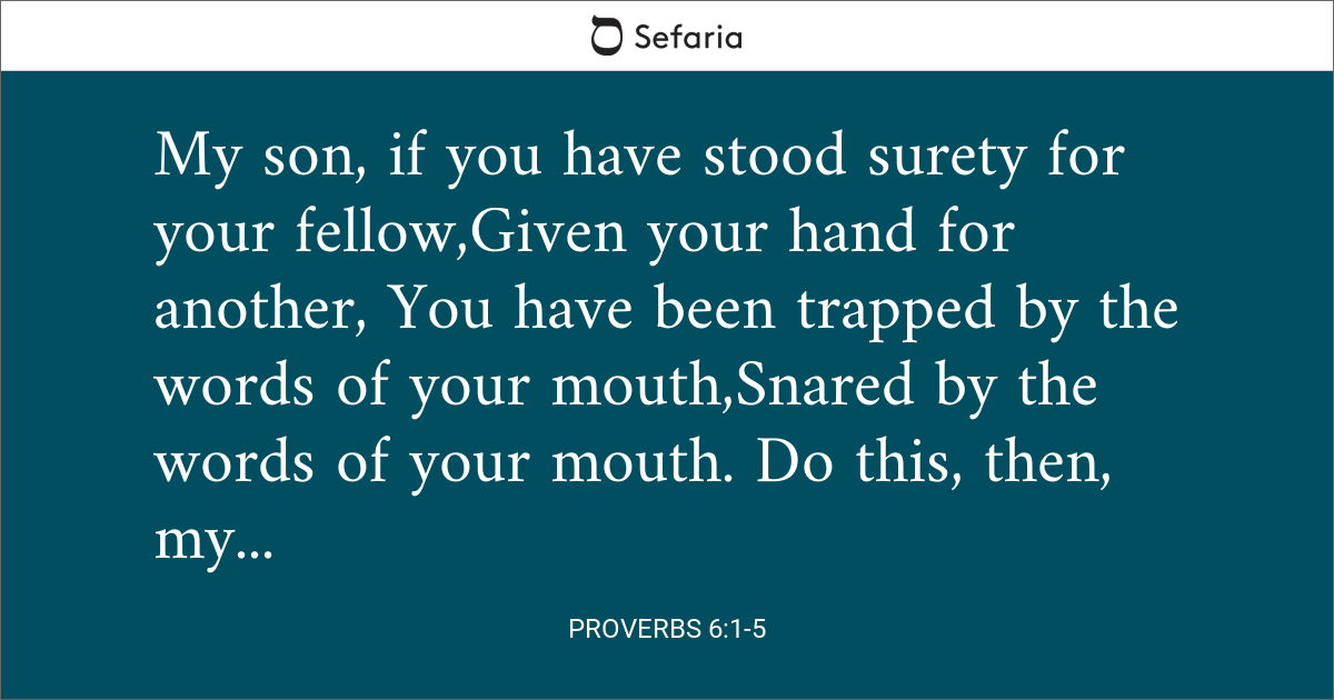 proverbs 6 5 meaning