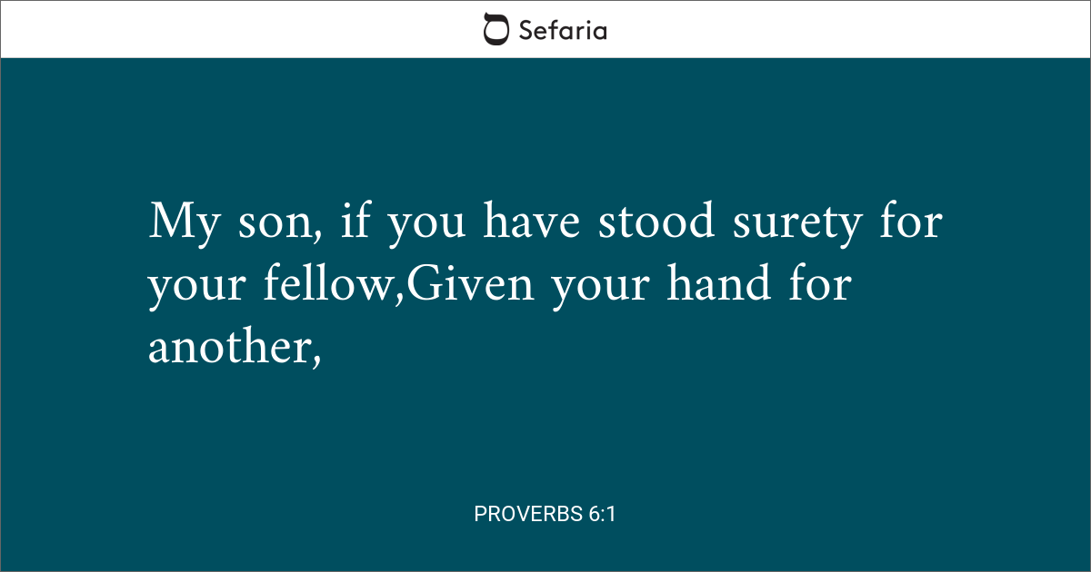 meaning of proverbs 6 1 3