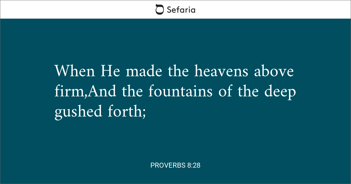 proverbs 8 27 commentary