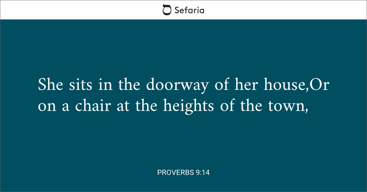 proverbs 9 14 15