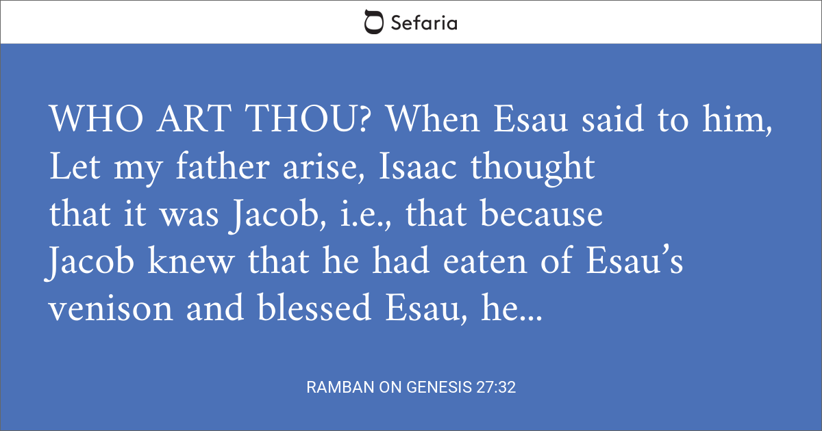 Ramban on Genesis 27:32