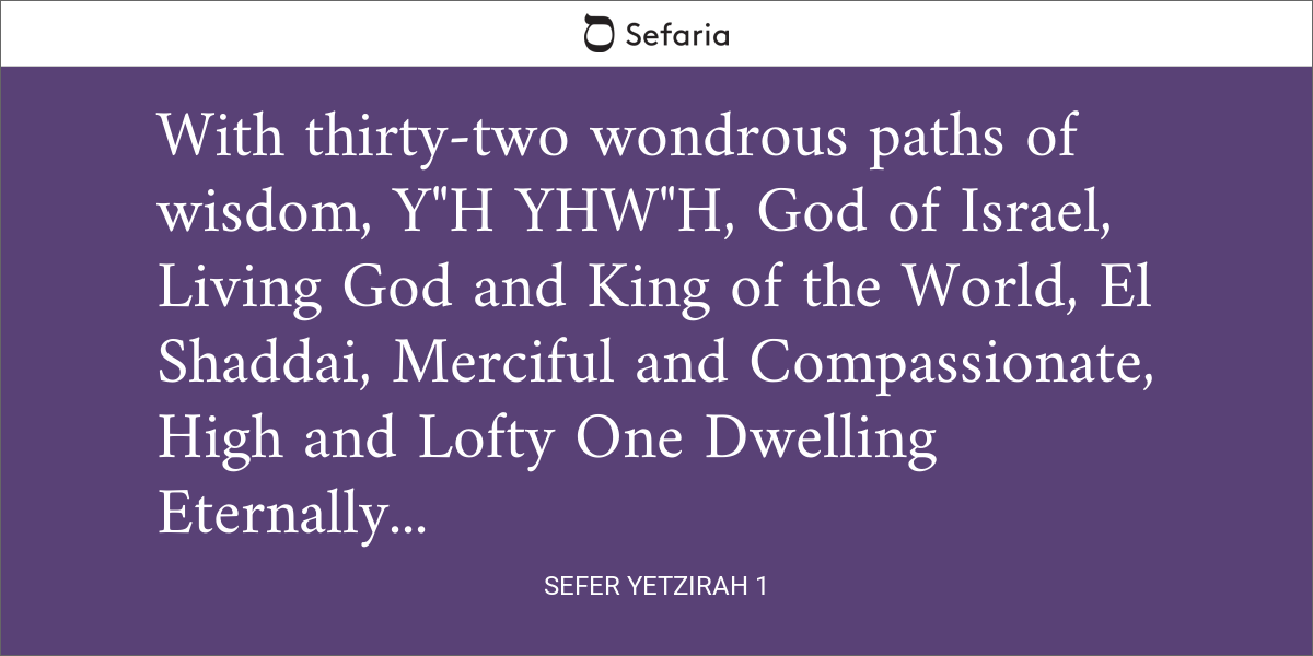 Sefer Yetzirah 1