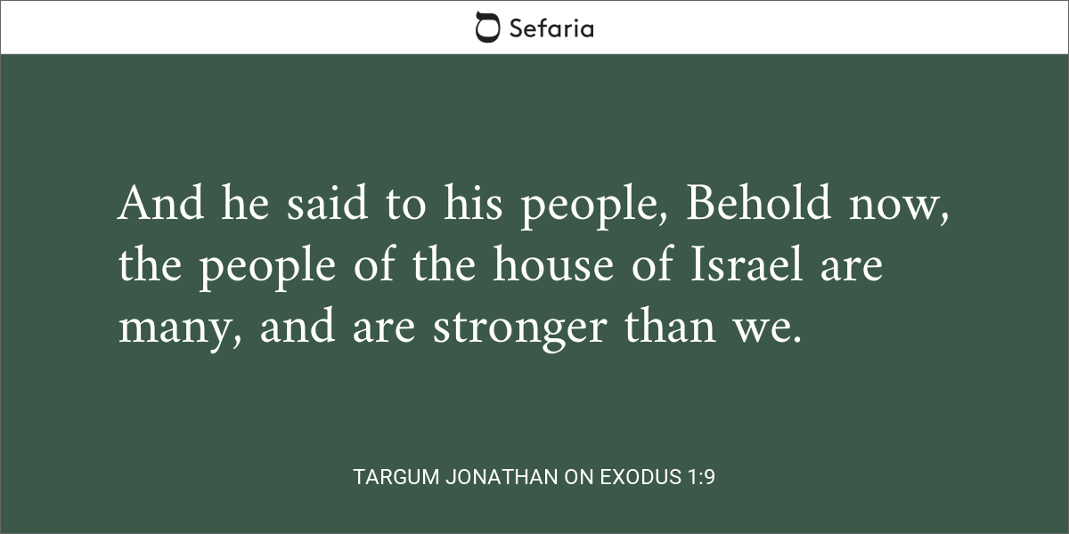 Targum Jonathan On Exodus 1:9