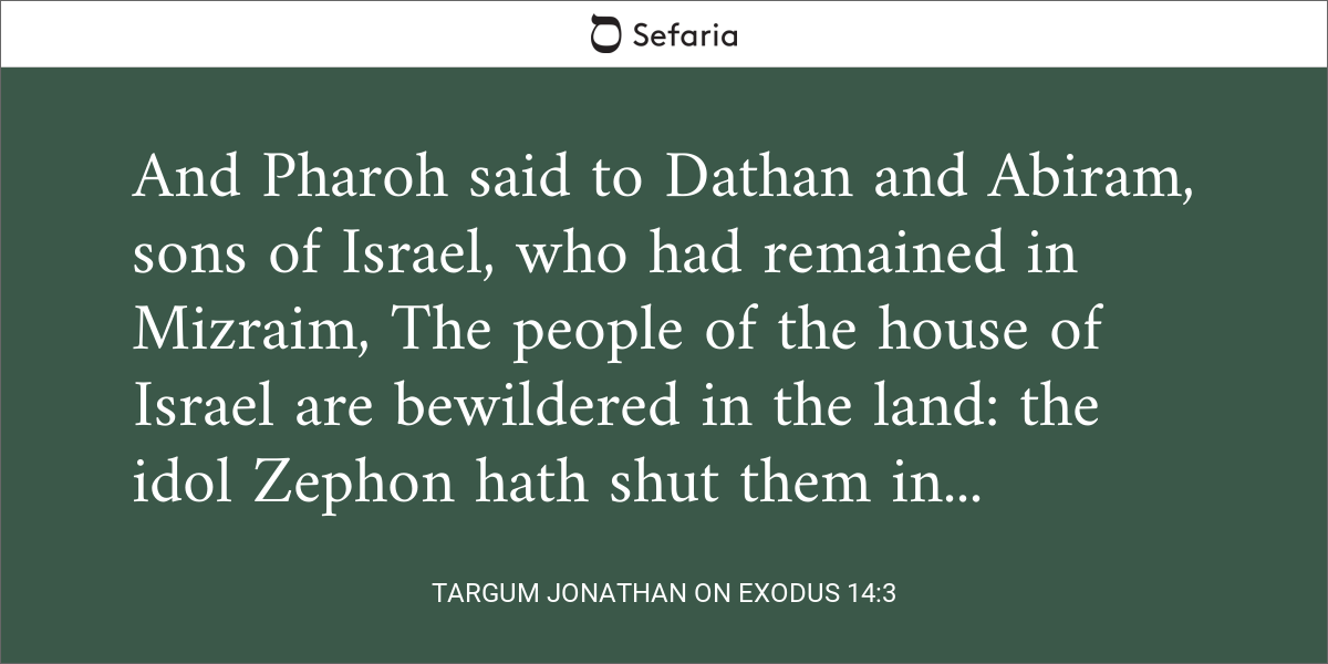 Targum Jonathan On Exodus 14:3